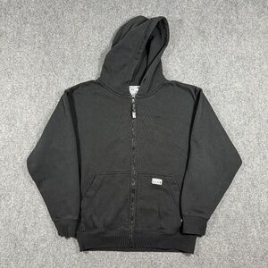 Pro Club Heavyweight Mens Medium Black Full Zip Up Hoodie Sweatshirt 0231